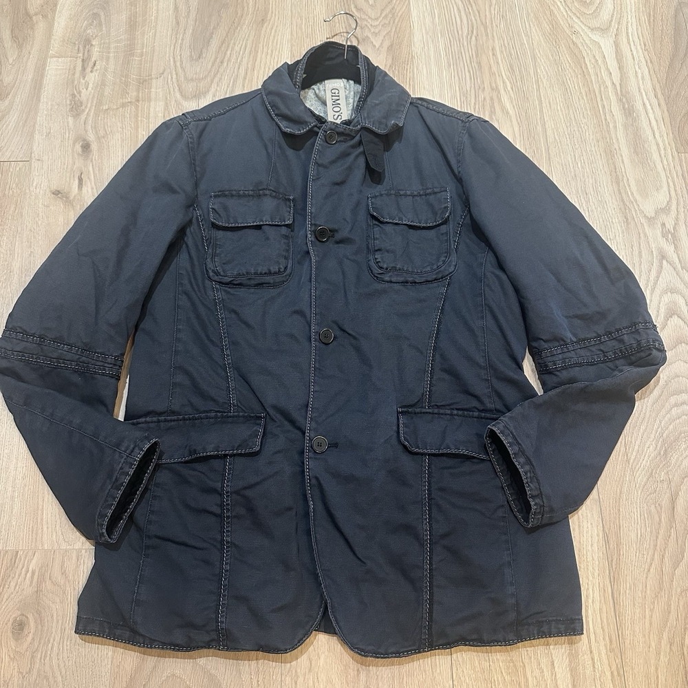 Gimos Field Jacket Coat Built In Dickey Cotton Canvas Washed Blue Size M?